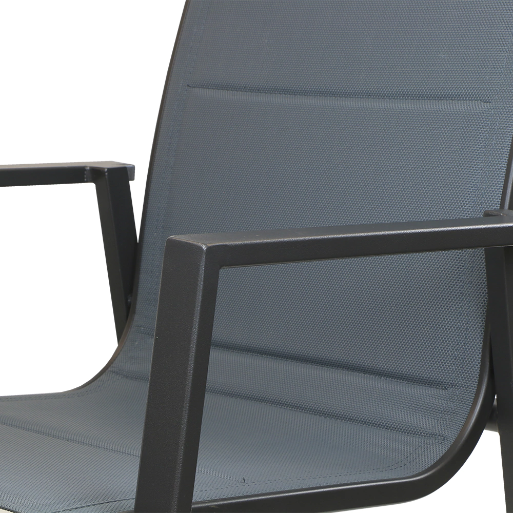 Кресло садовое 66х56х91 см, алюминий/текстилен, серое