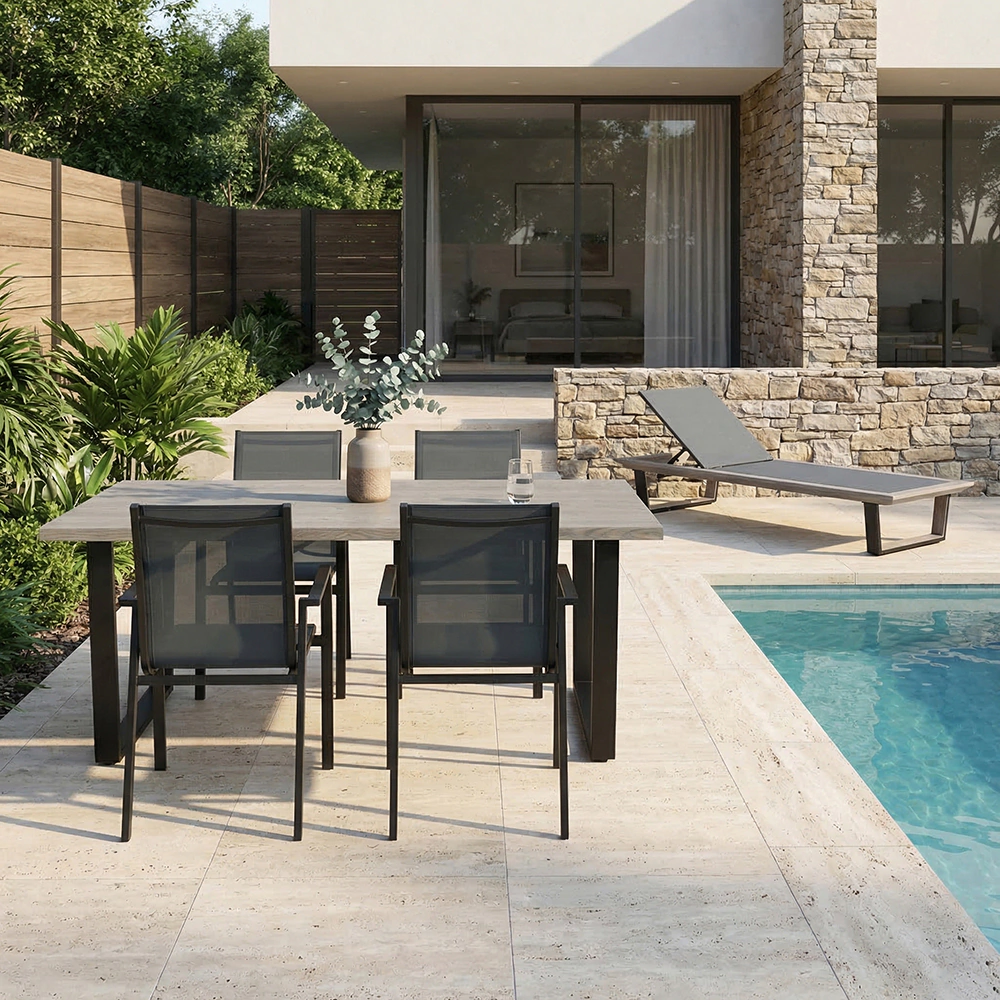 Кресло садовое 66х56х91 см, алюминий/текстилен, серое