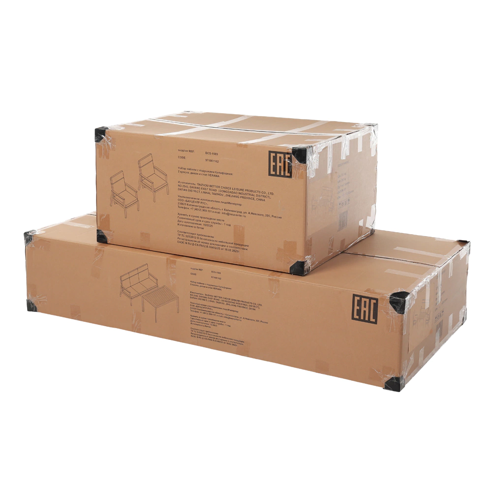 Комплект мебели 4 предмета с подушками, алюминий Калифорния VERANA