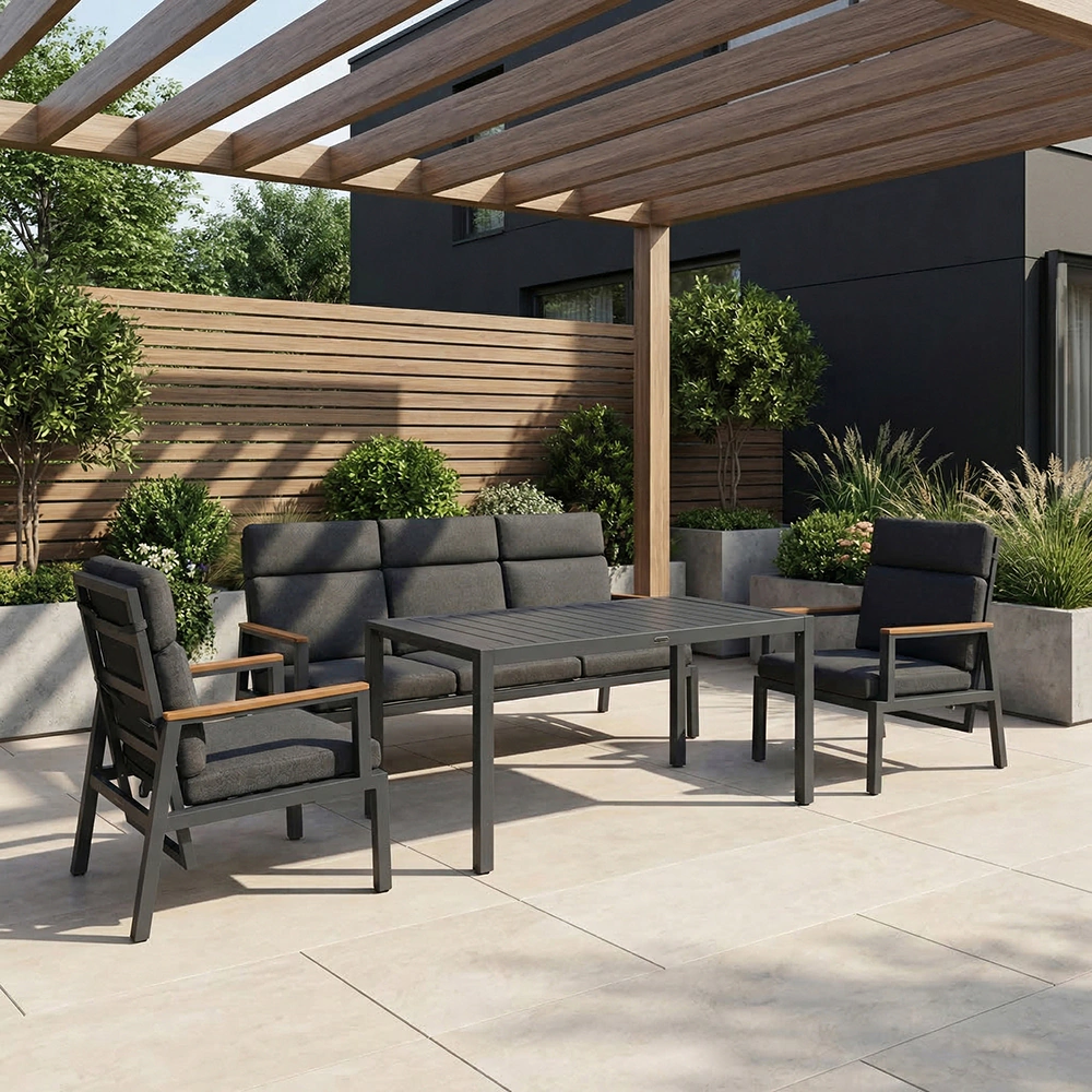 Кресло садовое 62х74х101 см с подушками, алюминий Калифорния VERANA