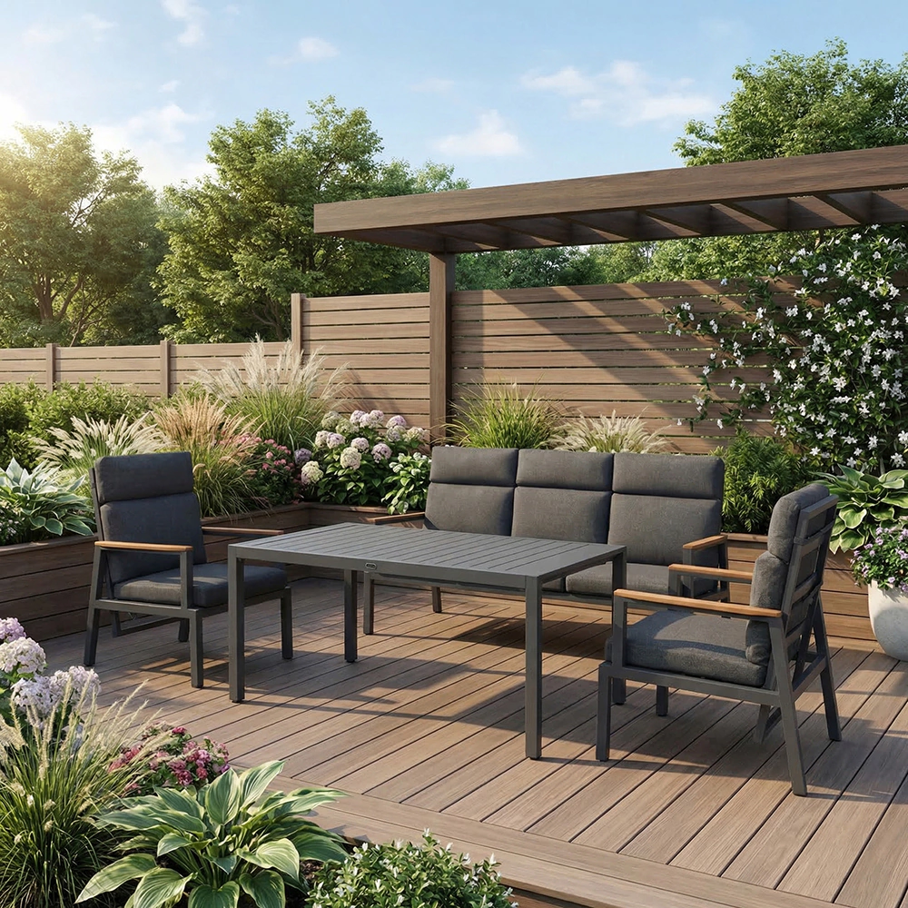 Кресло садовое 62х74х101 см с подушками, алюминий Калифорния VERANA