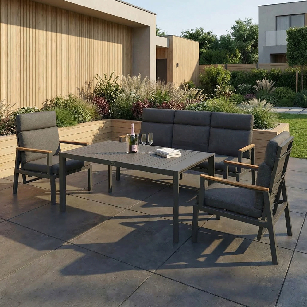 Кресло садовое 62х74х101 см с подушками, алюминий Калифорния VERANA