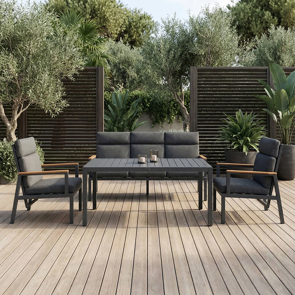 Кресло садовое 62х74х101 см с подушками, алюминий Калифорния VERANA