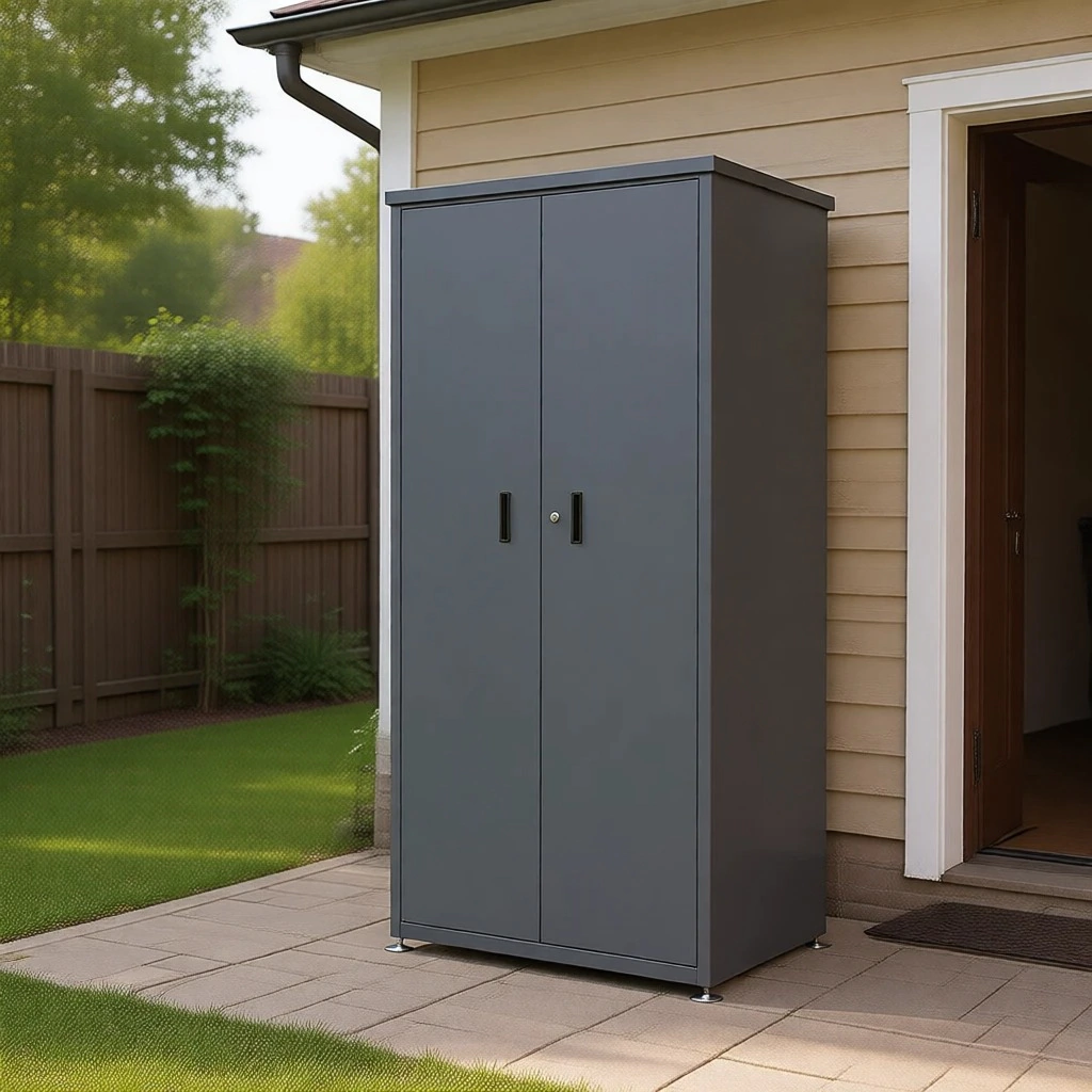 Шкаф садовый 186х65х90 см из оцинкованной стали цвет антрацит Амазония VERANA