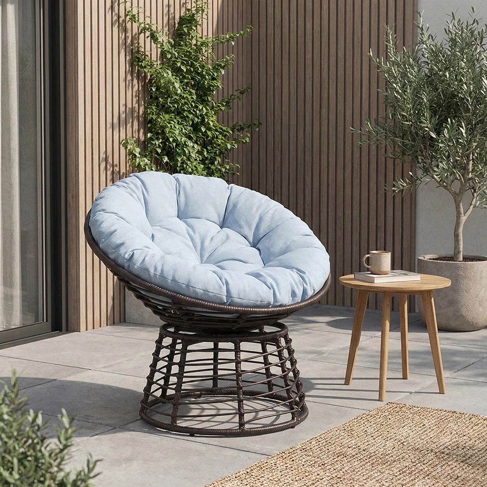 Кресло садовое поворотное Аргос 360° d95x85 см, техноротанг, коричневое