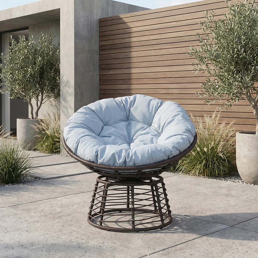 Кресло садовое поворотное Аргос 360° d95x85 см, техноротанг, коричневое