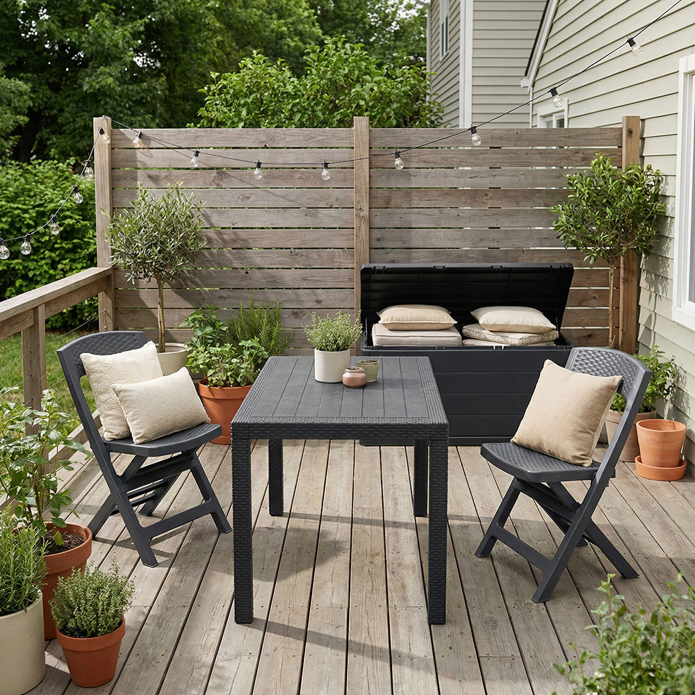 Стул садовый складной Progarden Asso 48х44х76 см, пластик, черный