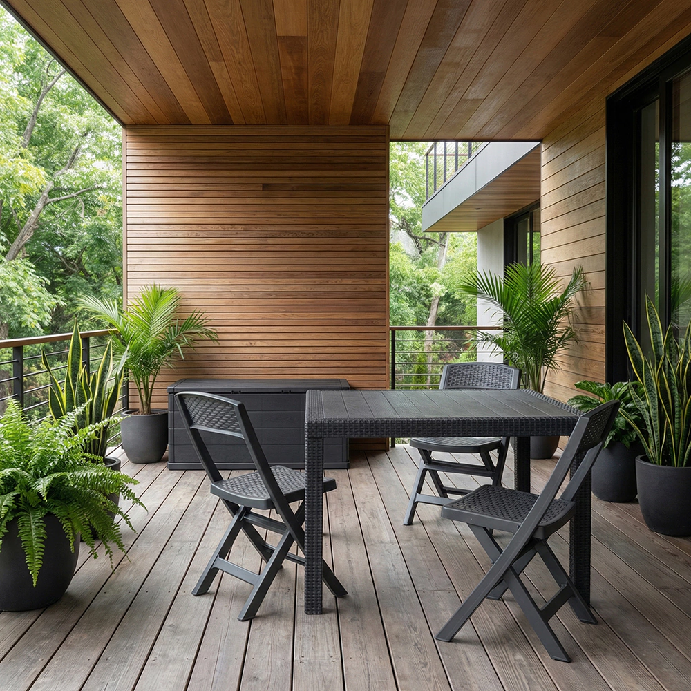 Стул садовый складной Progarden Asso 48х44х76 см, пластик, черный