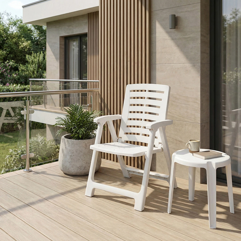 Кресло складное Progarden Rexi 56х59х82 см пластик, белое