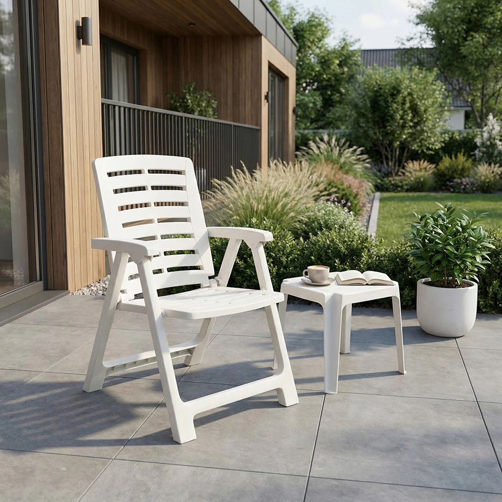 Кресло складное Progarden Rexi 56х59х82 см пластик, белое