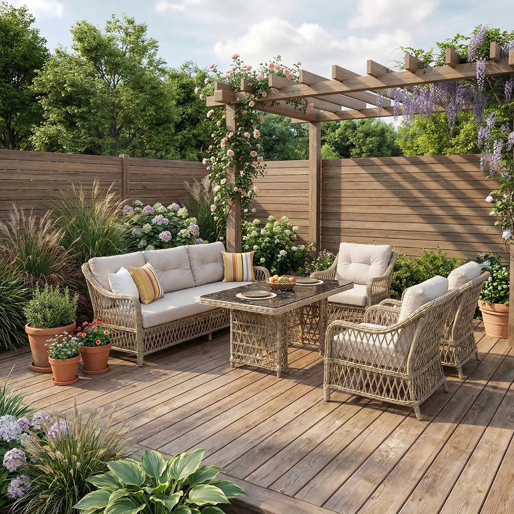 Комплект мебели 4 предмета с подушками, техноротанг Мадео Terazzi