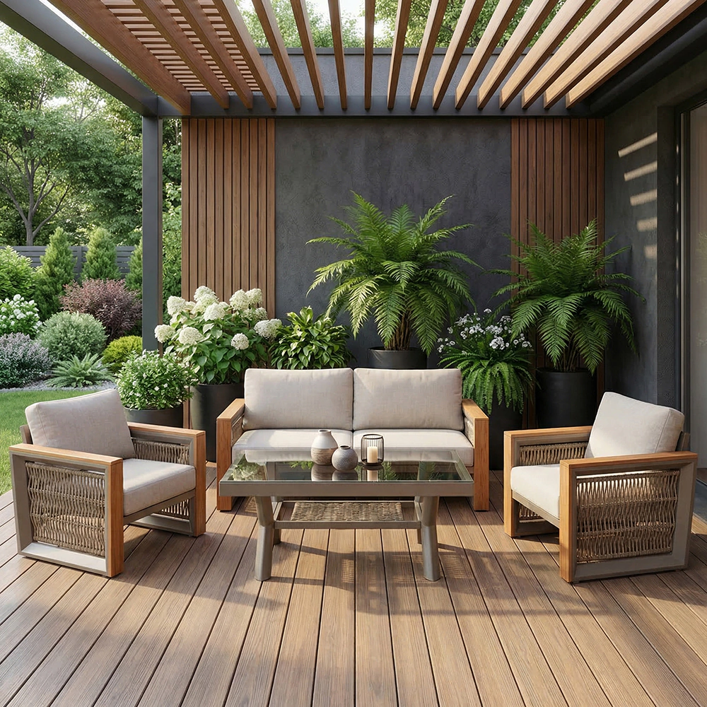 Комплект мебели 4 предмета с подушками, алюминий Зола Flexy Garden