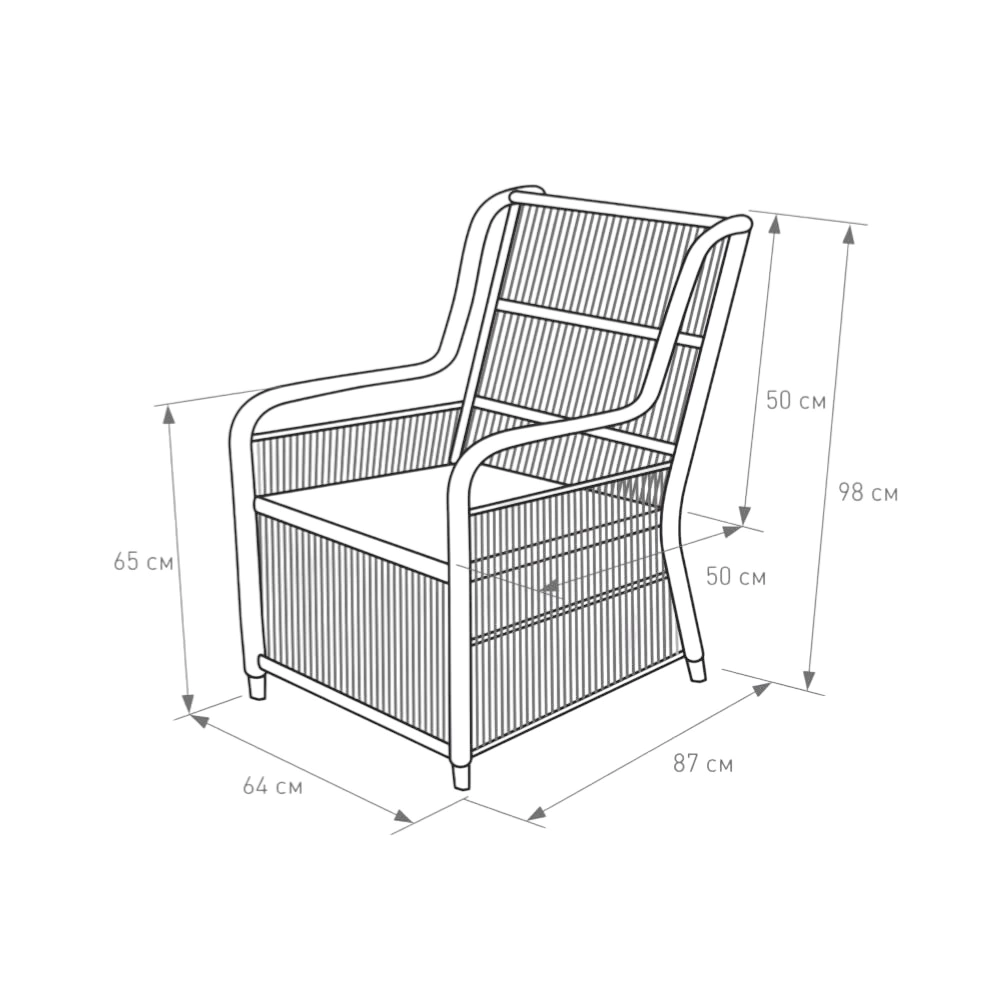 Комплект мебели 4 предмета с подушками, техноротанг Милан Alfart