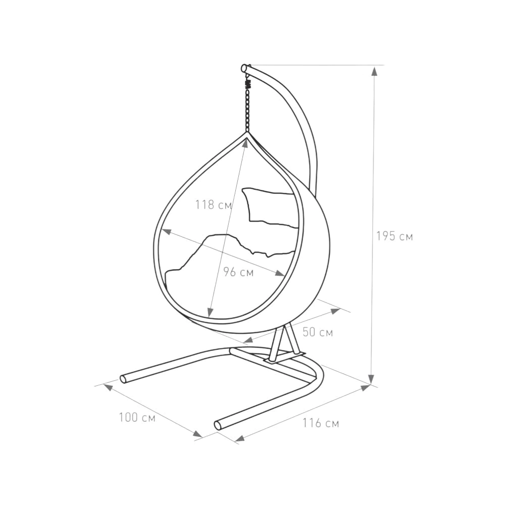 Кресло подвесное с подушками техноротанг Нуар Alfart