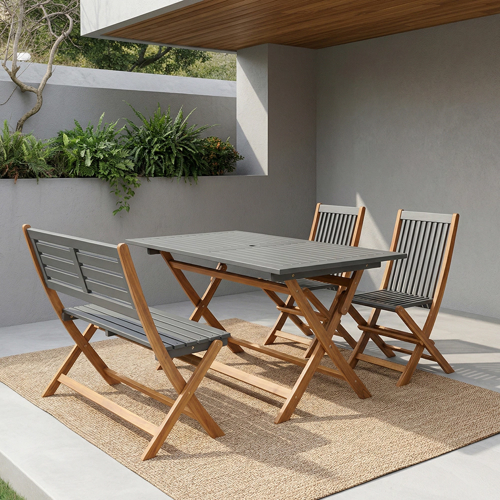 Стол складной 140х80х74 см акация серый