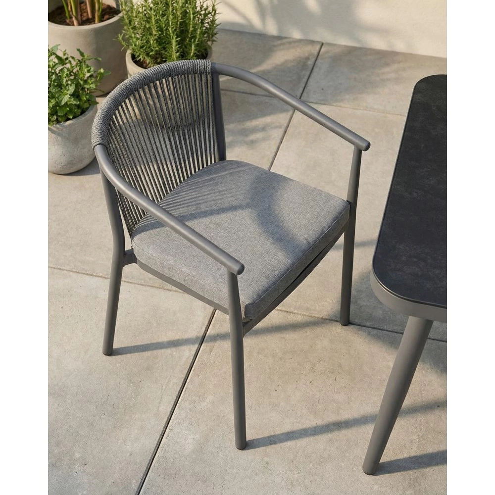 Кресло садовое Jacrea Каноли 57х62х78 см, алюминий, серое