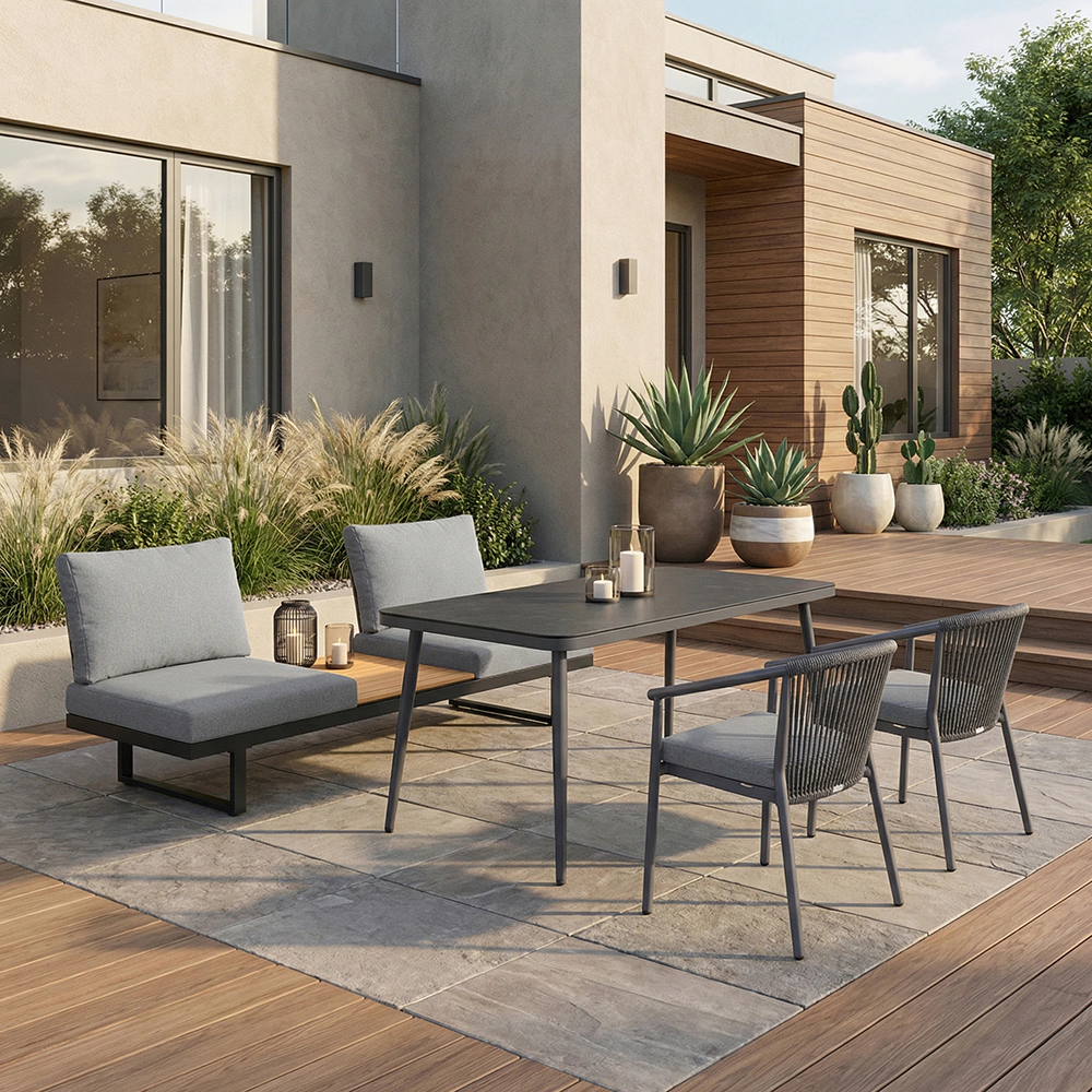 Кресло садовое Jacrea Каноли 57х62х78 см, алюминий, серое