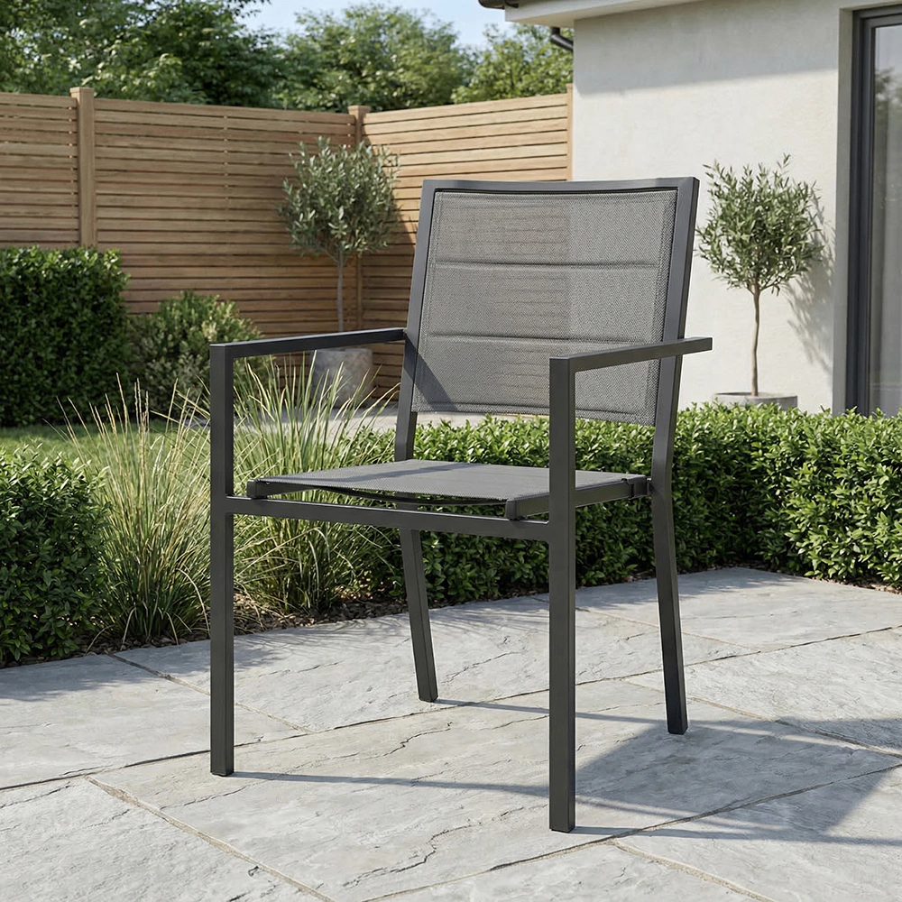 Кресло садовое Jacrea 55х60х86 см алюминий/текстилен, серое