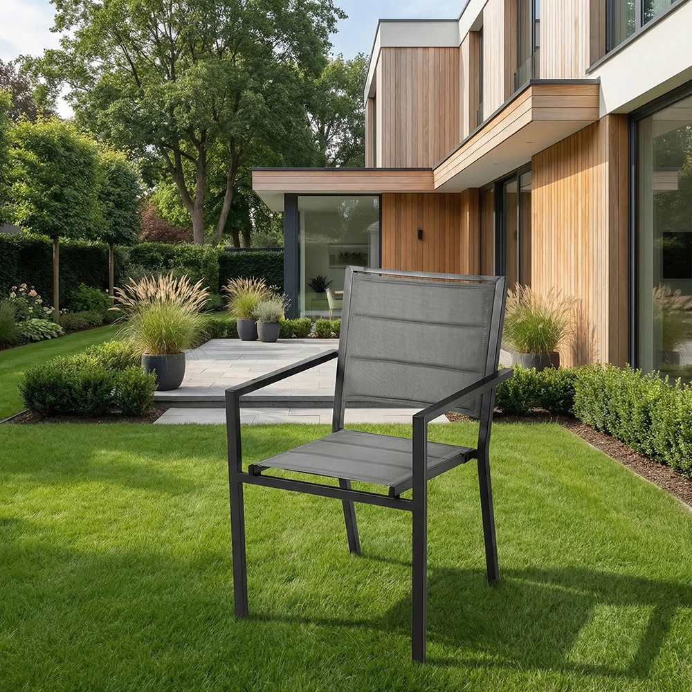 Кресло садовое Jacrea 55х60х86 см алюминий/текстилен, серое