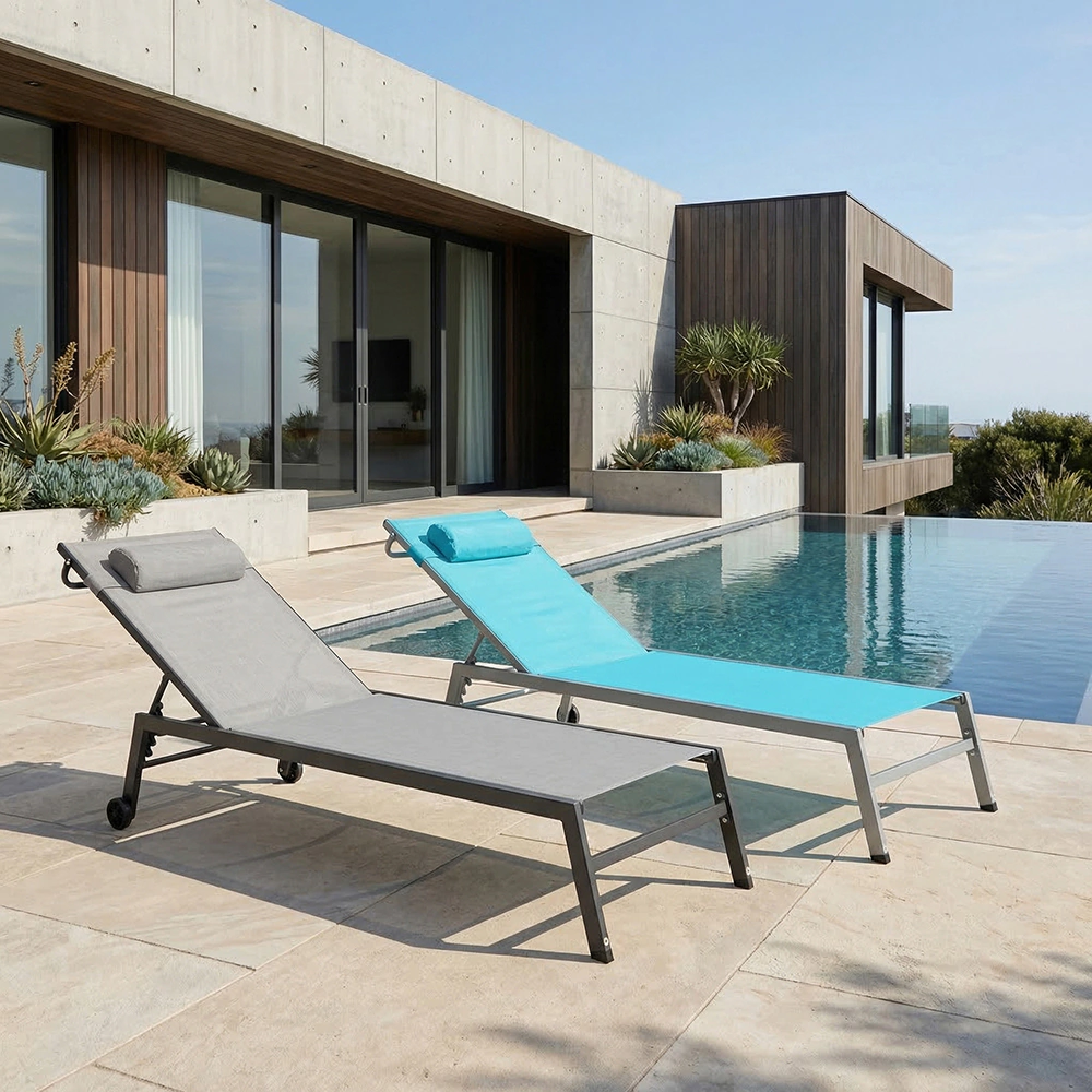 Шезлонг 200х68х31см металл/текстилен, серый