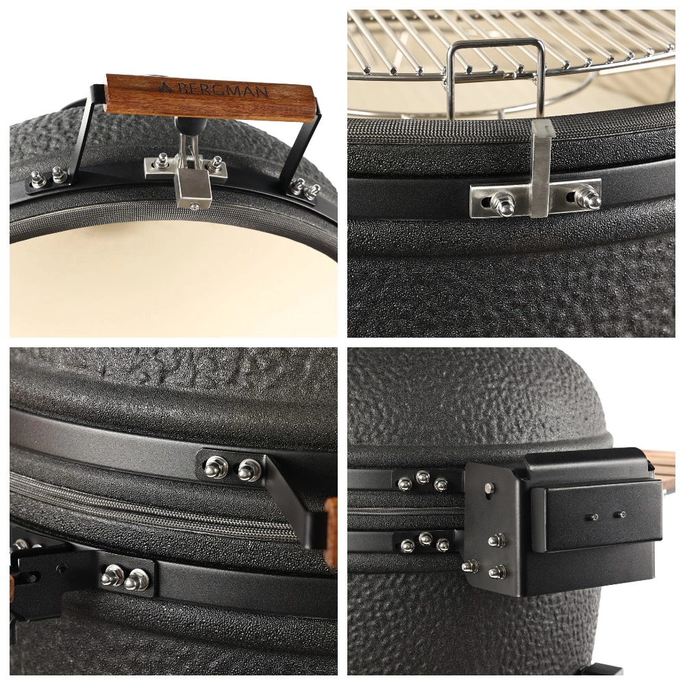 Керамический гриль d59,5 см угольный серый BERGMAN Kamado