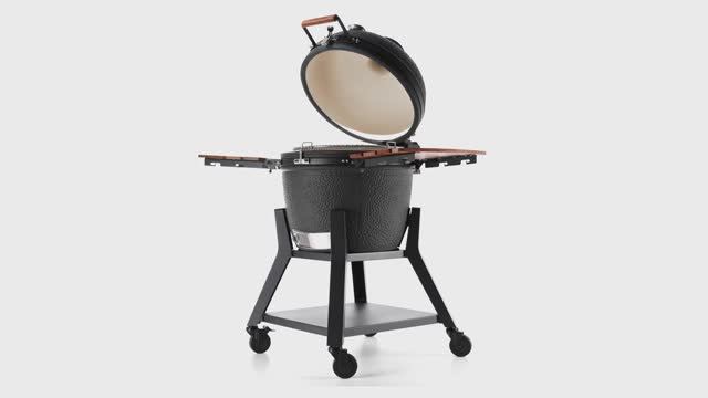 Керамический гриль d59,5 см угольный серый BERGMAN Kamado - baucenter.ru